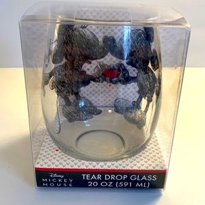NEW Disney Mickey & Minnie Mouse Sketch Love Red Heart Stemless Wine Glass 20 oz